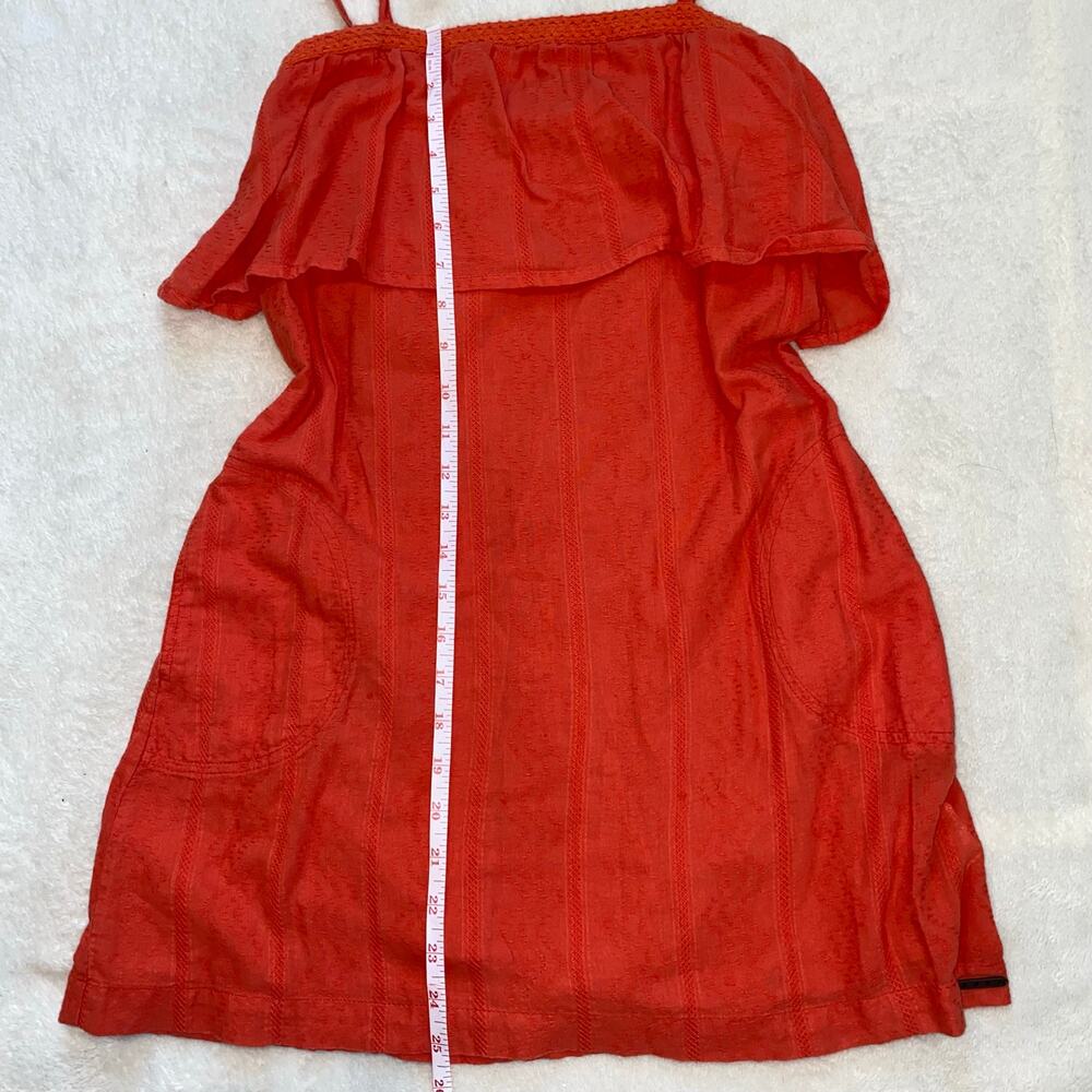 Roxy 100% Cotton Dress, Pockets, Size Small, Tie Up Straps - Picture 9 of 15